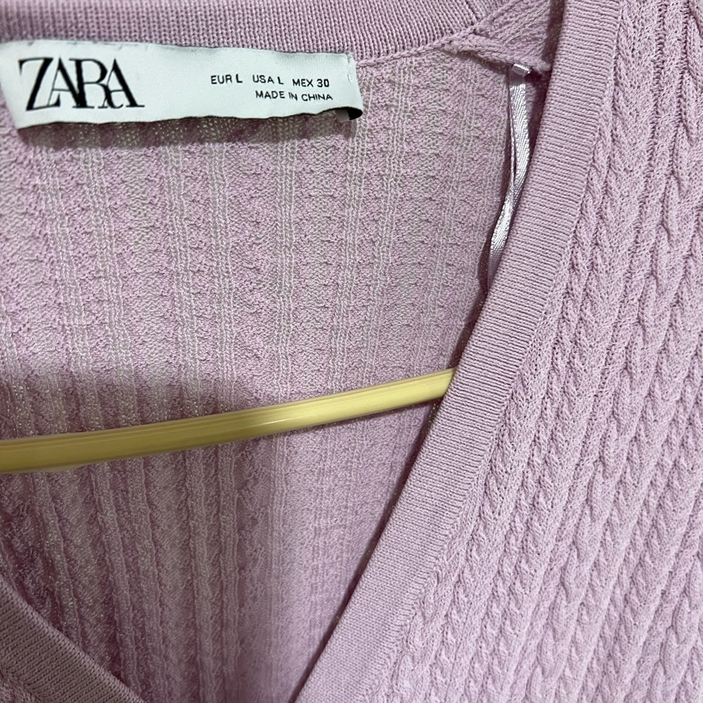 ZARA Pink Knit Cardigan Sweater with Jewel Buttons - Picture 2 of 3